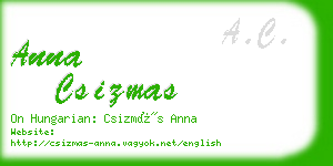 anna csizmas business card